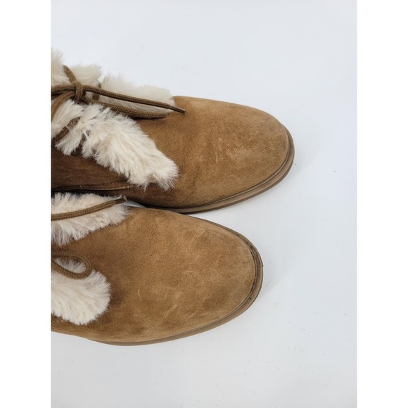 Hush Puppies Bailey Faux Fur Chukka Ankle Boot Bootie Tan Camel 7.5 - Picture 4 of 10